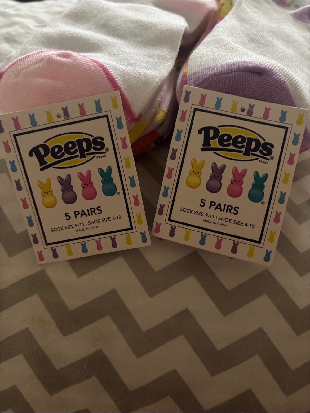 Peeps 5-Pair Kids No-Show Socks - Pink & Purple Accents
